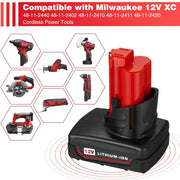 For Milwaukee M12 6.0Ah Battery Replacement | Milwaukee 12V 6.0Ah Li-ion Battery 2 Pack - Triple-Batteries