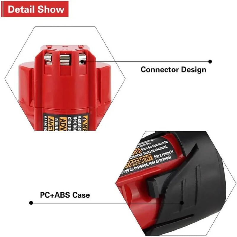 For Milwaukee M12 12V Battery Replacement | Upgraded to 3.5Ah Li-ion Battery 4 Pack - Triple-Batteries
