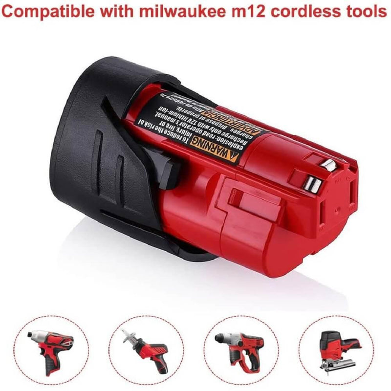 For Milwaukee M12 12V Battery Replacement | Upgraded to 3.5Ah Li-ion Battery - Triple-Batteries