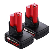 For Milwaukee M12 6.0Ah Battery Replacement | Milwaukee 12V 6.0Ah Li-ion Battery 2 Pack - Triple-Batteries