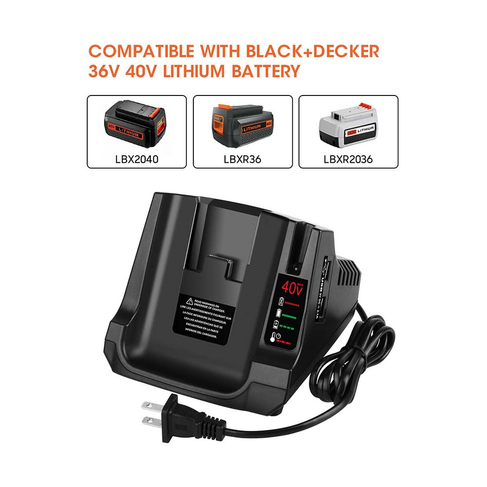 LCS40 40V MAX Battery Fast Charger Compatible with Black & Decker 36V –  Triple-Batteries
