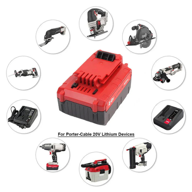 For Porter Cable 20V Battery Replacement | PCC685L PCC600 PCC680L PCC640 4.0Ah Li-ion Battery 2 Pack