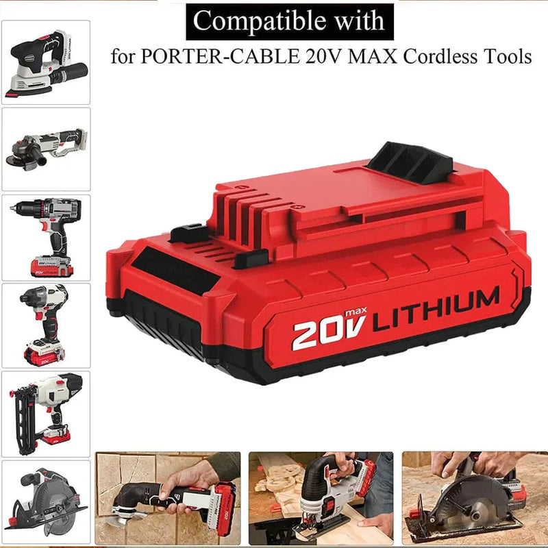 For Porter Cable 20V Battery Replacement | PCC680L 3.0Ah Li-ion Battery 4 Pack - Triple-Batteries