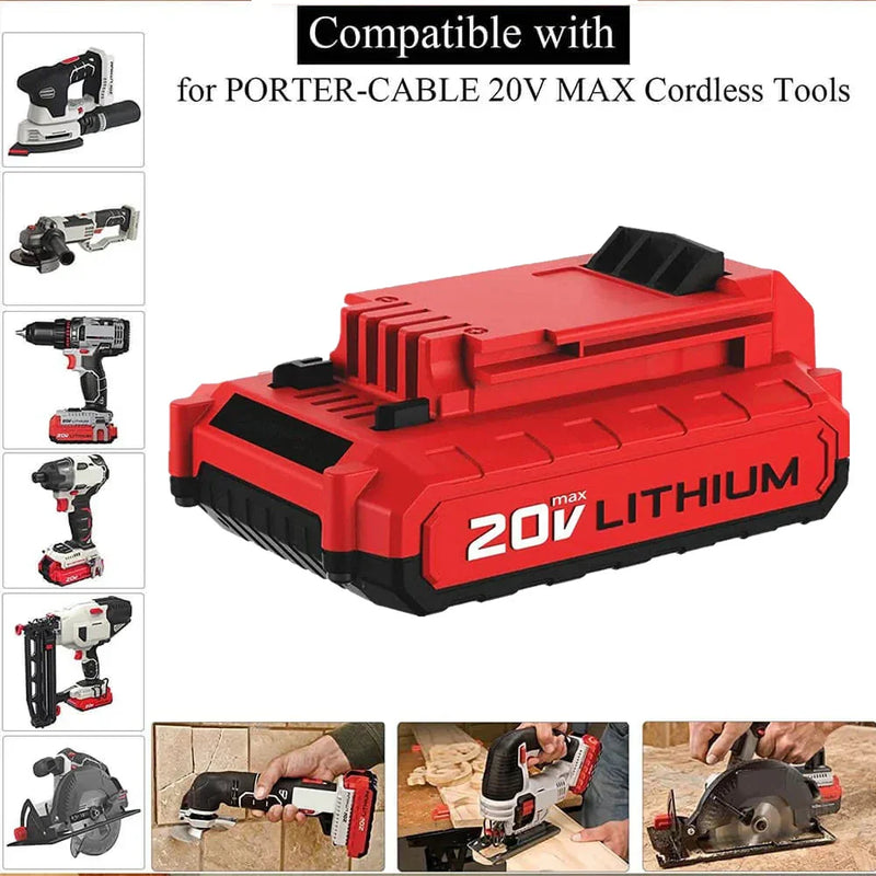 For Porter Cable 20V Battery Replacement | PCC680L 3.0Ah Li-ion Battery - Triple-Batteries