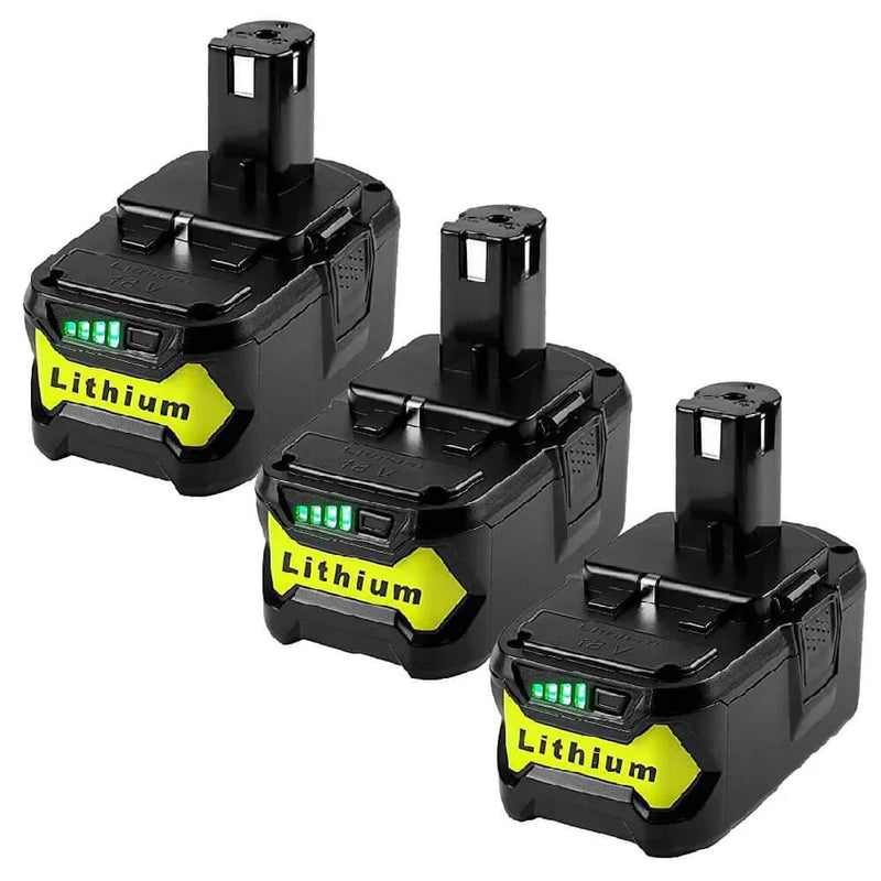 For Ryobi 18V Battery Replacement 6.0Ah | P108 Ryobi Drill Battery 3 Packs - Triple-Batteries