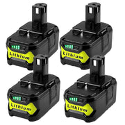 6.0Ah For Ryobi 18V Battery Replacement | Ryobi P108 P107 Battery 4 Packs - Triple-Batteries
