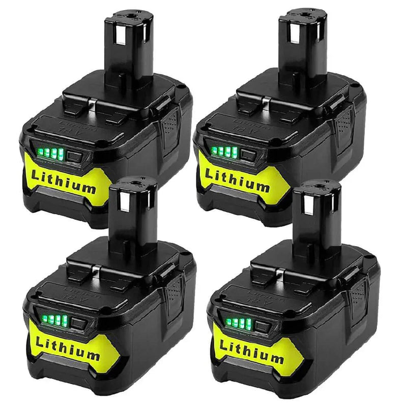 6.0Ah For Ryobi 18V Battery Replacement | Ryobi P108 P107 Battery 4 Packs - Triple-Batteries