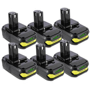 3.6Ah For Ryobi P102 Battery Replacement | 18V Li-Ion Battery 6 Packs - Triple-Batteries