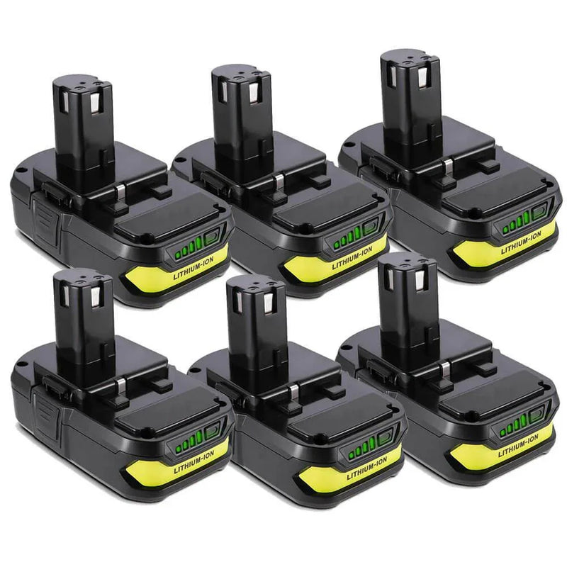 3.6Ah For Ryobi P102 Battery Replacement | 18V Li-Ion Battery 6 Packs - Triple-Batteries