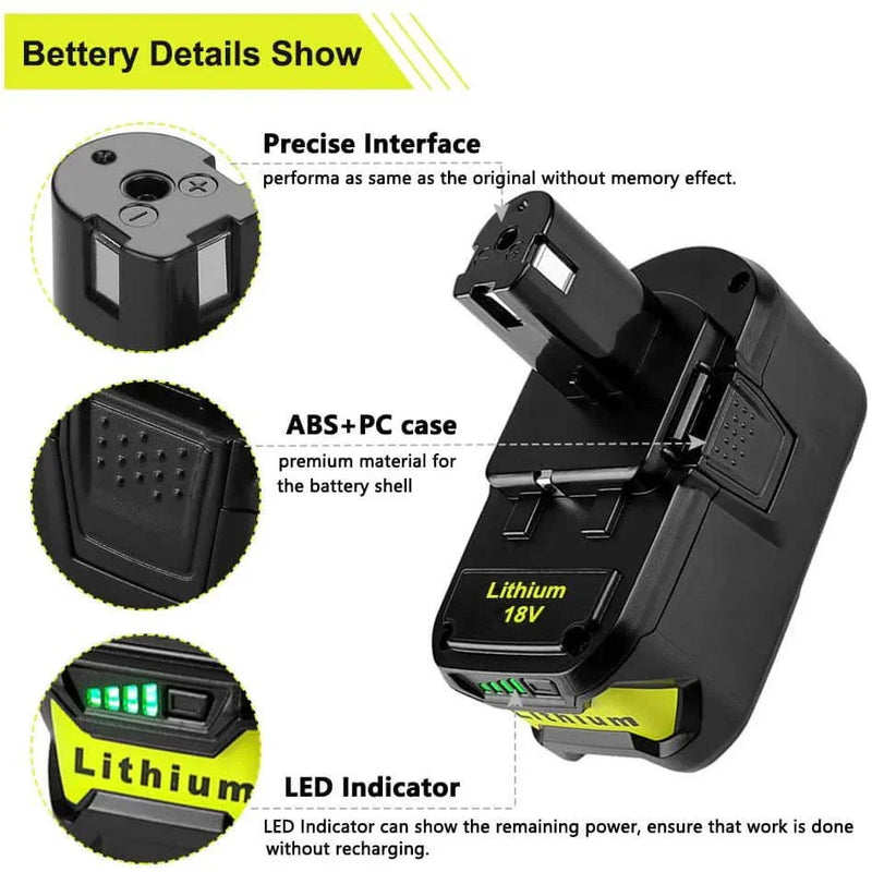 4 Pack For Ryobi 18V Lithium Battery Replacement | One Plus 5.0Ah Battery - Triple-Batteries