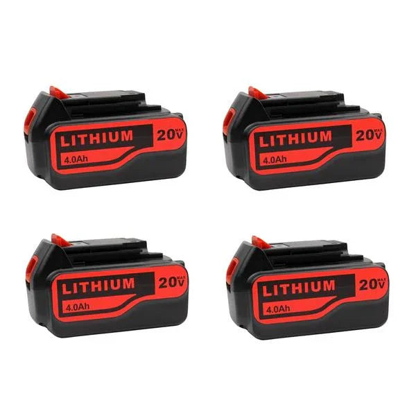For Black and Decker 20V Battery Replacement | LB20 LBX20 LBXR20 4.0Ah Lithium-Ion Battery 4 Pack - Triple-Batteries