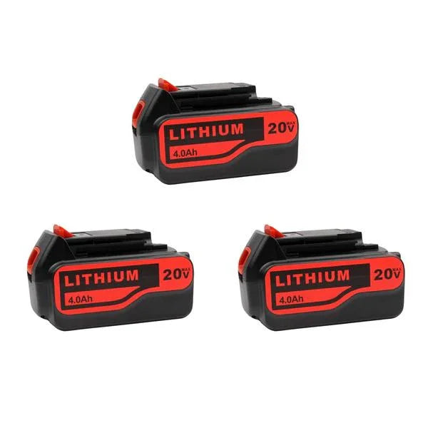 For Black and Decker 20V Battery Replacement | LB20 LBX20 LBXR20 4.0Ah Lithium-Ion Battery 3 Pack - Triple-Batteries