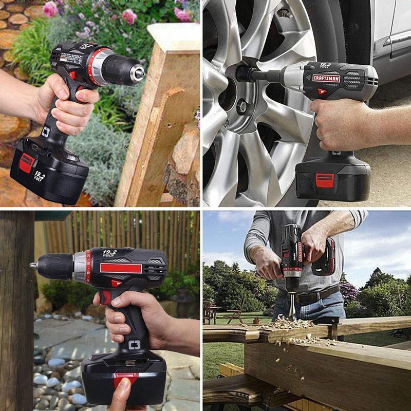 For Craftsman C3 19.2V 4.8Ah Battery Replacement | 130279005 Black Battery 3 Pack - Triple-Batteries