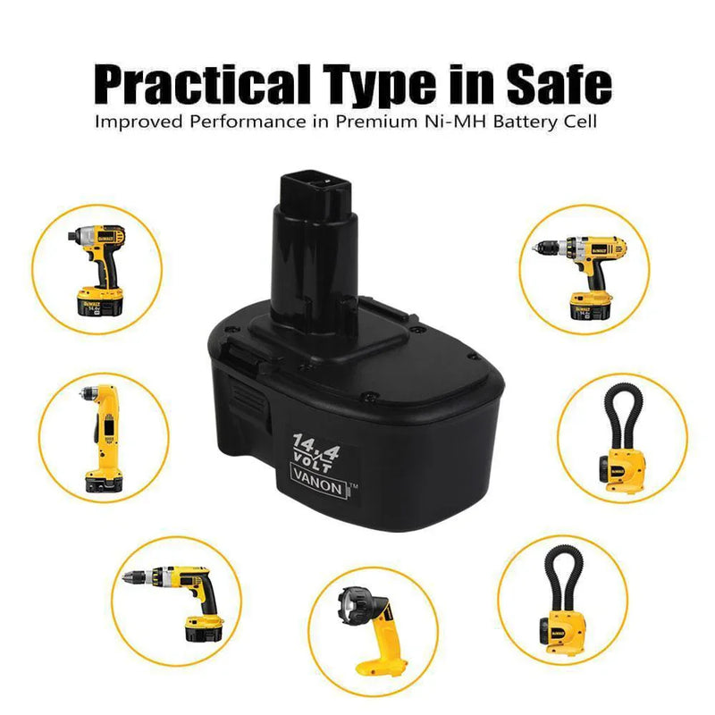 4.8Ah For Dewalt 14.4V Battery Replacement | DC9091 DW918 DC551KA 4 Pack - Triple-Batteries