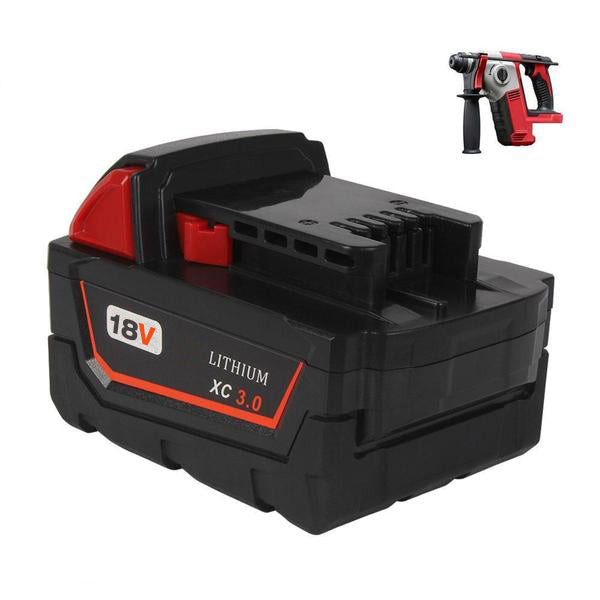 For Milwaukee M18 Battery Replacement | 18V XC 3.0Ah Li-Ion Battery 3 Pack