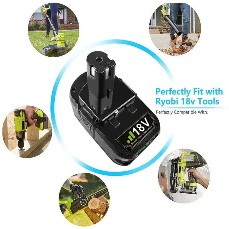 4.0Ah For Ryobi 18V P108 Battery Replacement | One+ P106 Li-ion Battery 4 Pack - Triple-Batteries