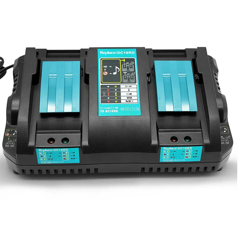 For Makita 18V Battery Charger | DC18RD Dual Port Rapid Charger for BL1850 BL1830 Lithium-Ion Battery - Triple-Batteries