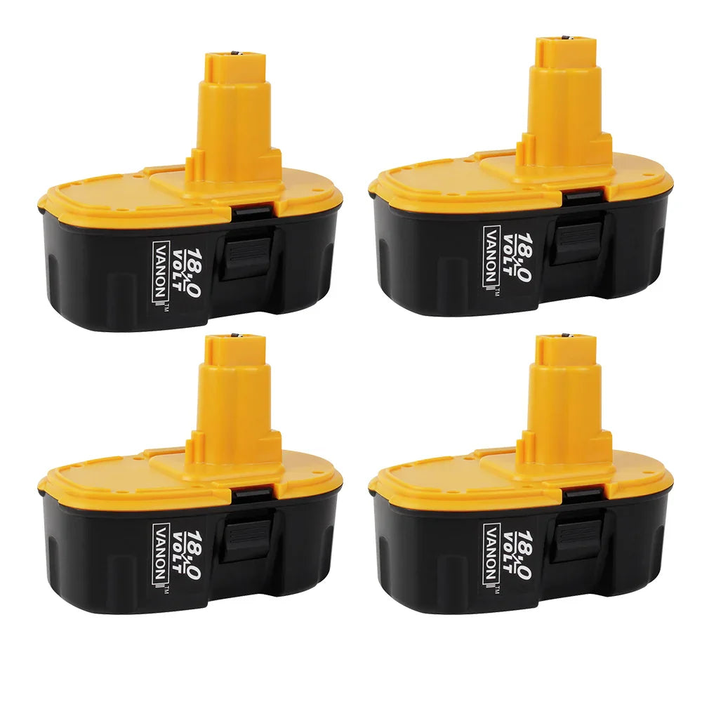 FirstPower 4000mAh Replacement Battery For Dewalt 18V Tools – Fits DC9096, DC9098 & More – 2-Pack, Ni-CD, Long-Lasting