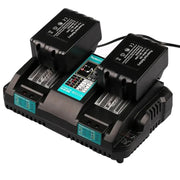 For 18V 5.5Ah Makita BL1850 Battery Replacement 2 Pack with LED & For Makita DC18RD Dual Port Rapid Charger for BL1850 BL1830 Lithium-Ion Battery - Triple-Batteries