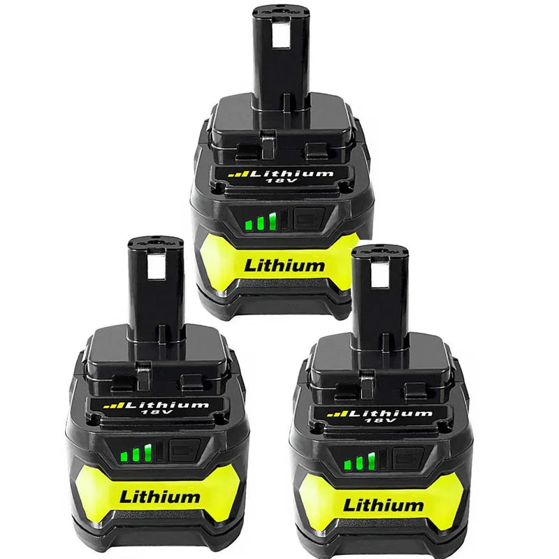 For Ryobi 18V Battery Replacement | P108 One Plus 5.0Ah Lithium Battery 3 Pack - Triple-Batteries