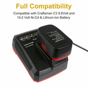 For C3 19.2V Craftsman Battery Charger | Lithium-ion & Ni-Cd Charger - Triple-Batteries