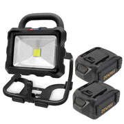 DASNITE Work Light, Cordless LED Light For Outdoor, Garage Workshop, Job Site Work With 5.0Ah For Worx Battery Replacement 2 Pack | 3000LM 35W 6500K - Triple-Batteries